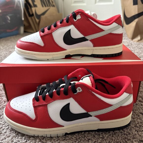 Nike Dunk Low Retro DZ2536-600 PRM Chicago Split University Red Black Men's 8 - Picture 6 of 8